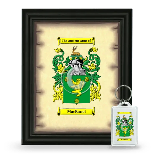 MacRanel Framed Coat of Arms and Keychain - Black