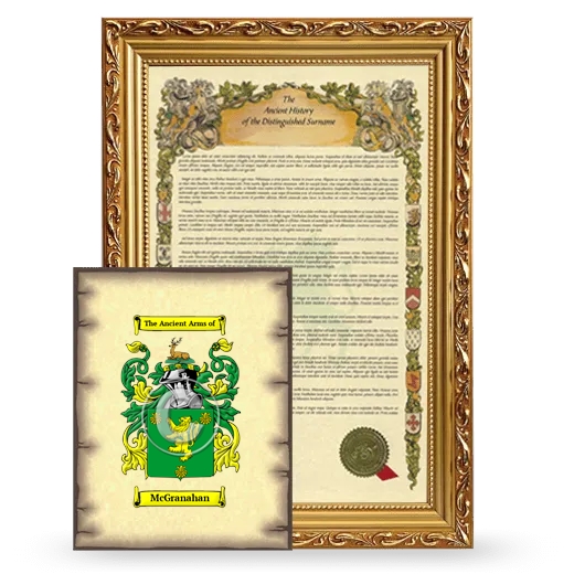 McGranahan Framed History and Coat of Arms Print - Gold