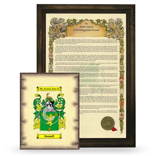 Rannell Framed History and Coat of Arms Print - Brown