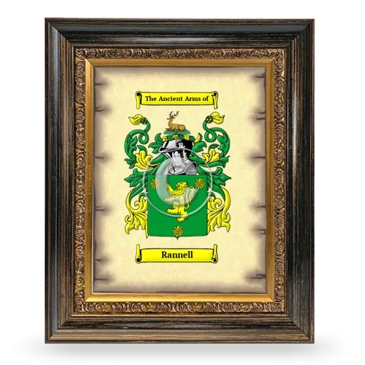 Rannell Coat of Arms Framed - Heirloom
