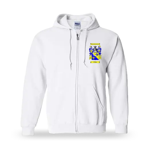 O'Shay Unisex Coat of Arms Zip Sweatshirt - White