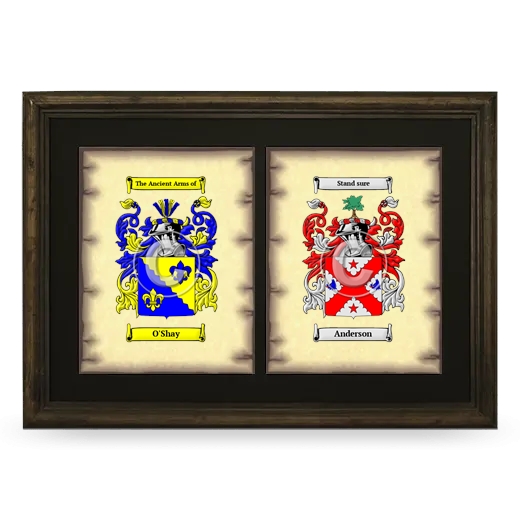 Double Coat of Arms Framed - Brown