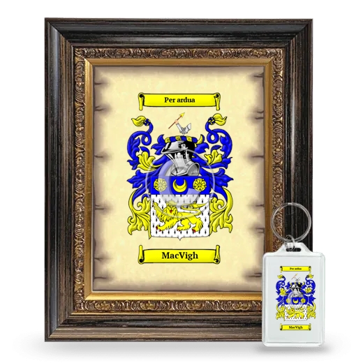 MacVigh Framed Coat of Arms and Keychain - Heirloom