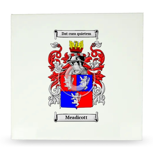 Meadicott Large Ceramic Tile with Coat of Arms