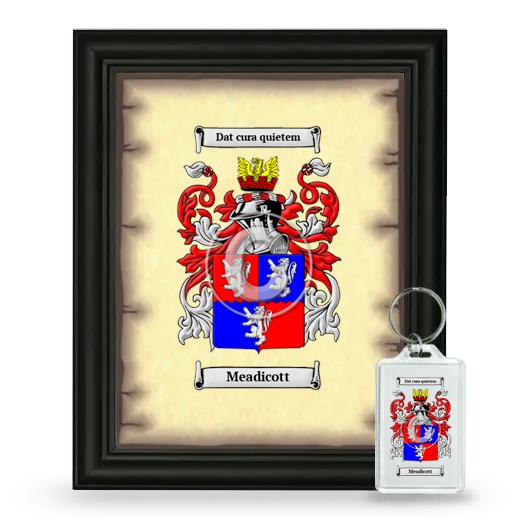 Meadicott Framed Coat of Arms and Keychain - Black