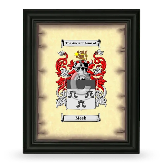 Meek Coat of Arms Framed - Black