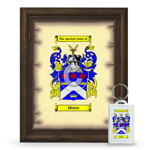 Meece Framed Coat of Arms and Keychain - Brown