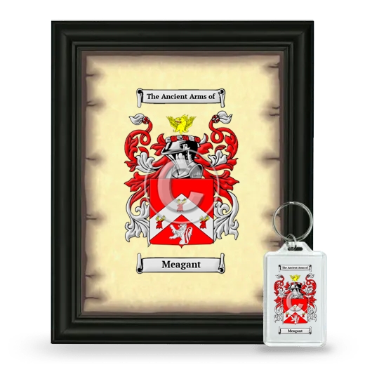 Meagant Framed Coat of Arms and Keychain - Black