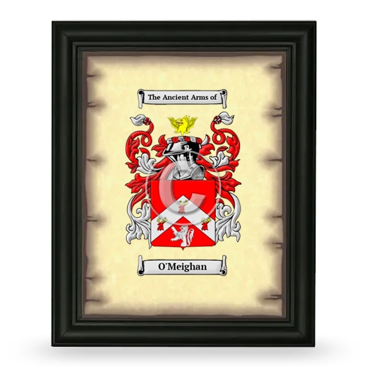 O'Meighan Coat of Arms Framed - Black