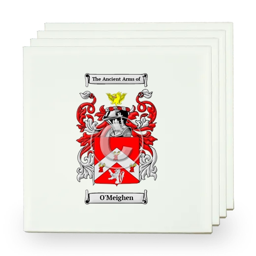 O'Meighen Set of Four Small Tiles with Coat of Arms