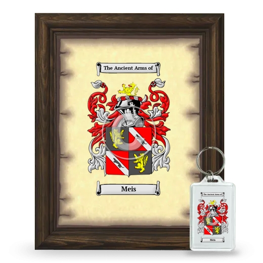 Meis Framed Coat of Arms and Keychain - Brown