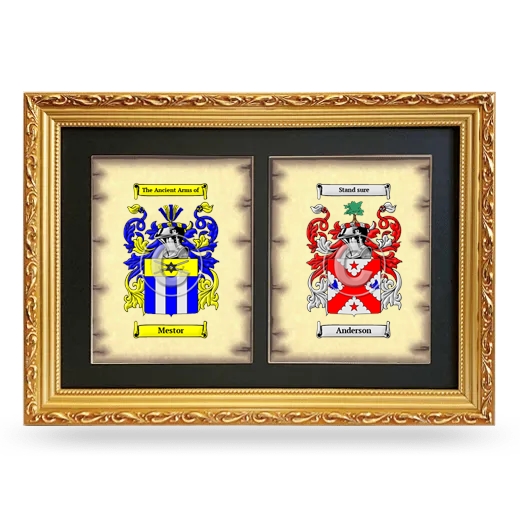 Double Coat of Arms Framed - Gold