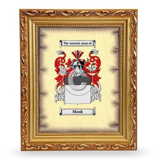 Mauk Coat of Arms Framed - Gold