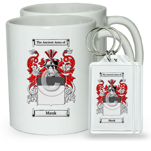 Mauk Pair of Coffee Mugs and Pair of Keychains