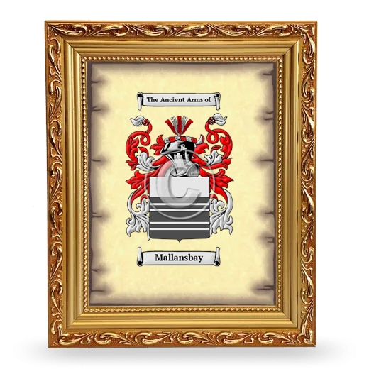 Mallansbay Coat of Arms Framed - Gold