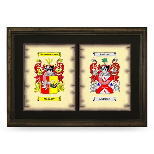 Double Coat of Arms Framed - Brown