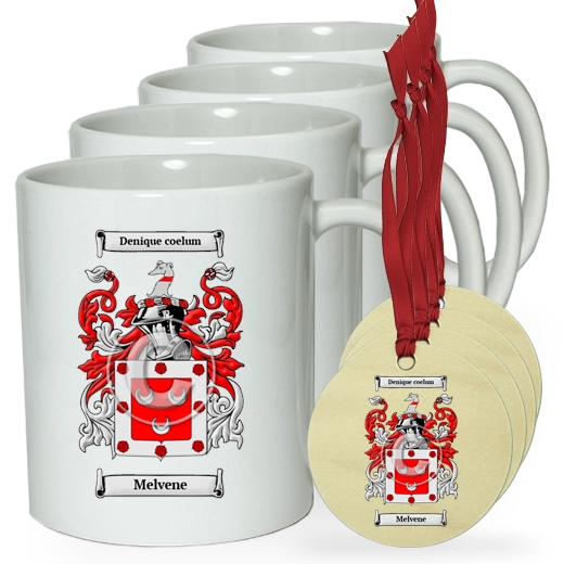 Melvene Set of 4 Classic Mugs and Ornaments