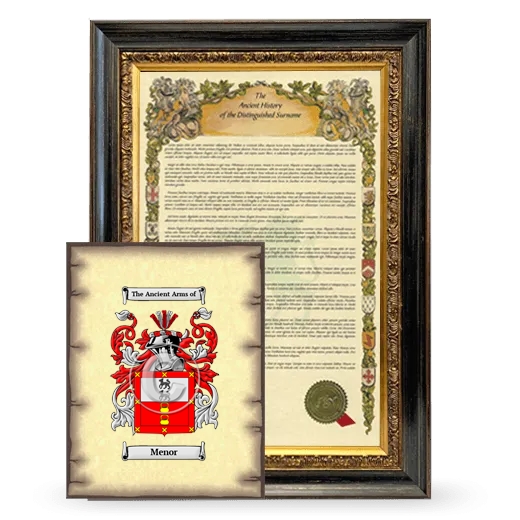 Menor Framed History and Coat of Arms Print - Heirloom