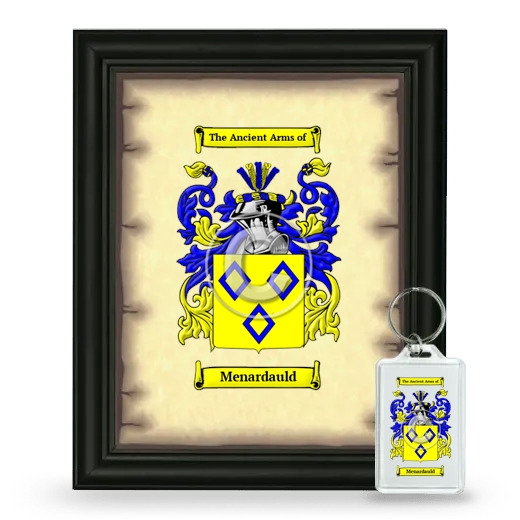 Menardauld Framed Coat of Arms and Keychain - Black