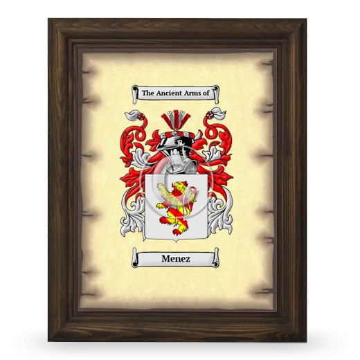 Menez Coat of Arms Framed - Brown