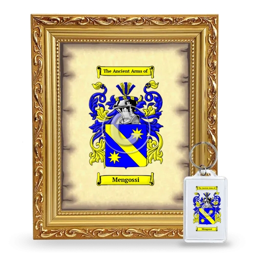 Mengossi Framed Coat of Arms and Keychain - Gold