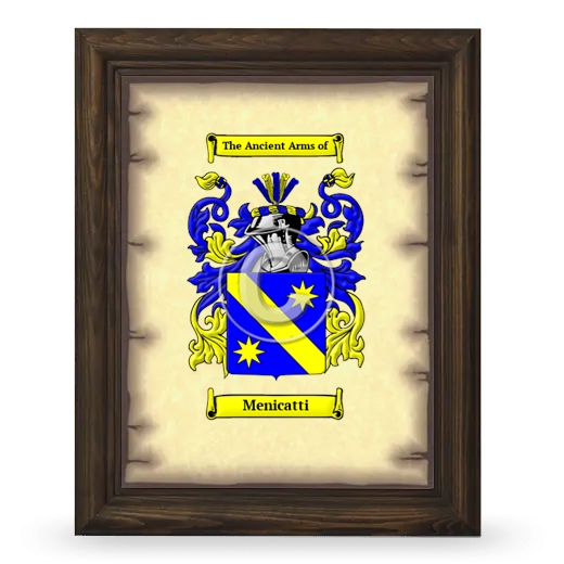 Menicatti Coat of Arms Framed - Brown