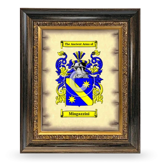 Mingazzini Coat of Arms Framed - Heirloom