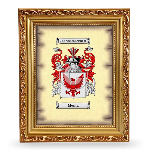 Mentz Coat of Arms Framed - Gold