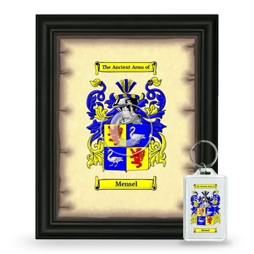 Mensel Framed Coat of Arms and Keychain - Black