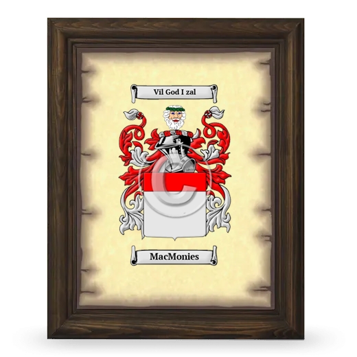 MacMonies Coat of Arms Framed - Brown