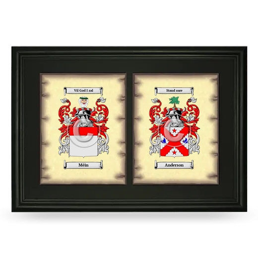 Double Coat of Arms Framed - Black