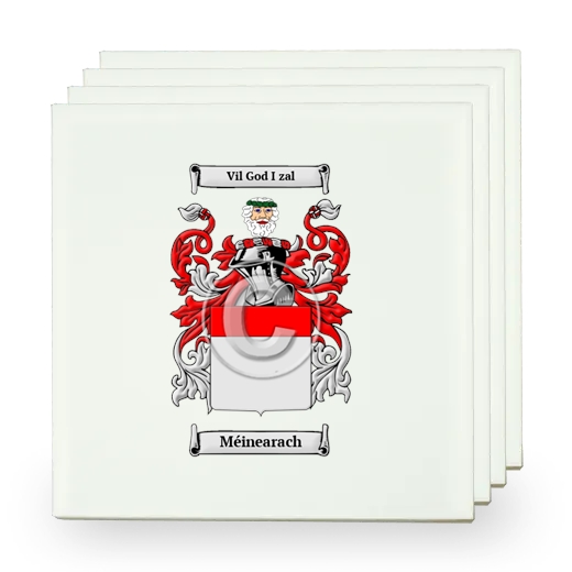Méinearach Set of Four Small Tiles with Coat of Arms