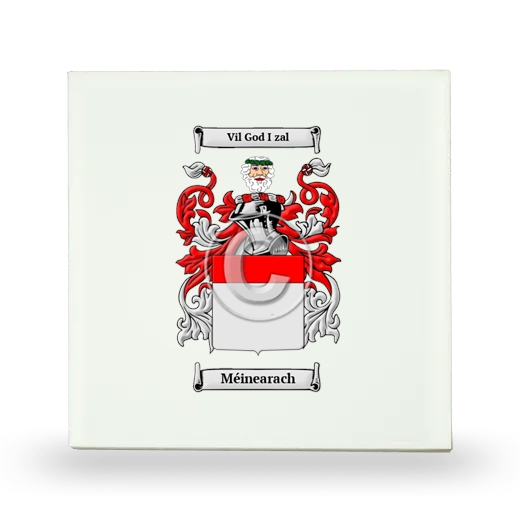 Méinearach Small Ceramic Tile with Coat of Arms
