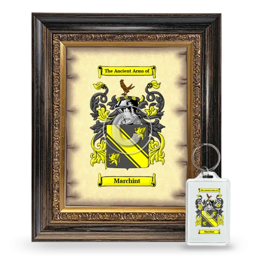 Marchint Framed Coat of Arms and Keychain - Heirloom