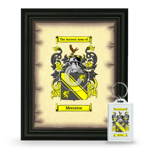 Mercator Framed Coat of Arms and Keychain - Black