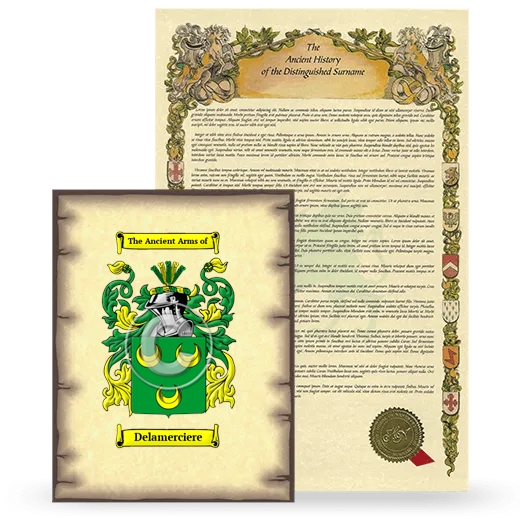 Delamerciere Coat of Arms and Surname History Package