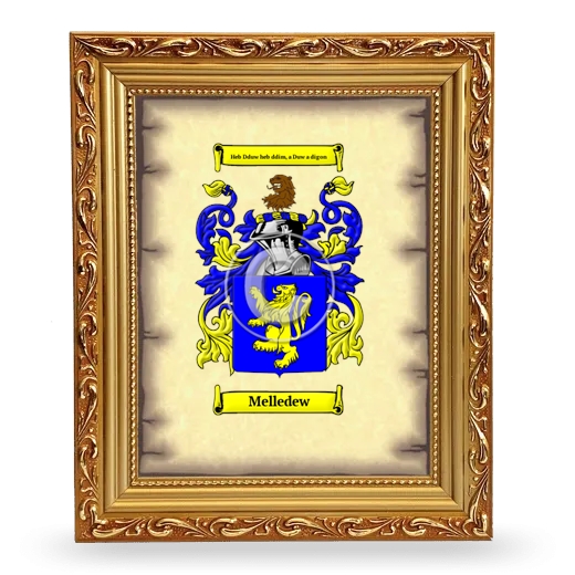 Melledew Coat of Arms Framed - Gold