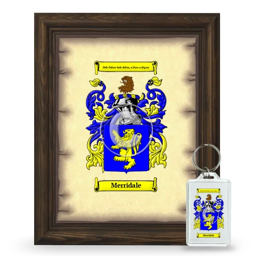 Merridale Framed Coat of Arms and Keychain - Brown