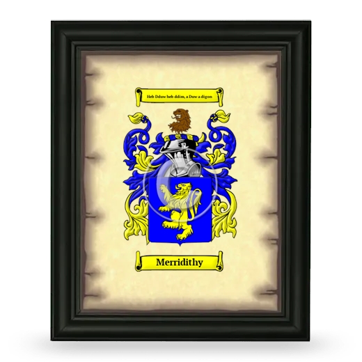 Merridithy Coat of Arms Framed - Black