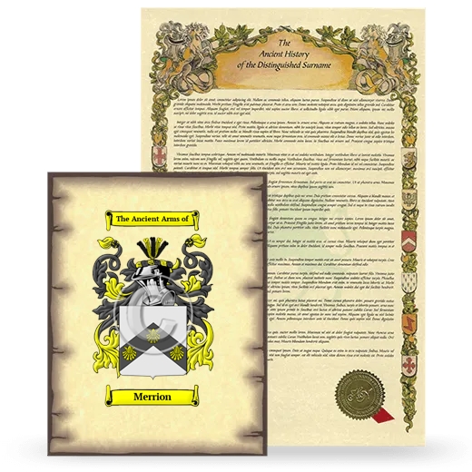 Merrion Coat of Arms and Surname History Package