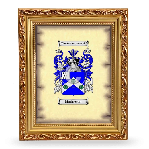 Marington Coat of Arms Framed - Gold