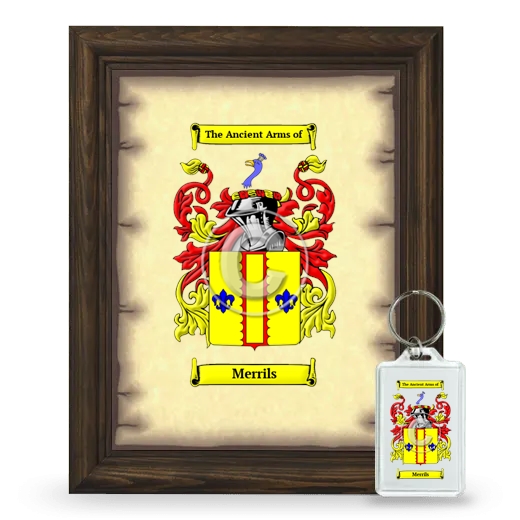 Merrils Framed Coat of Arms and Keychain - Brown