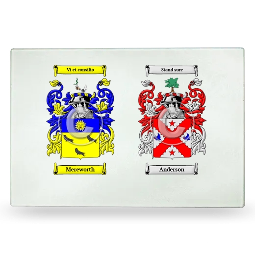 Double Coat of Arms Glass Cutting Board