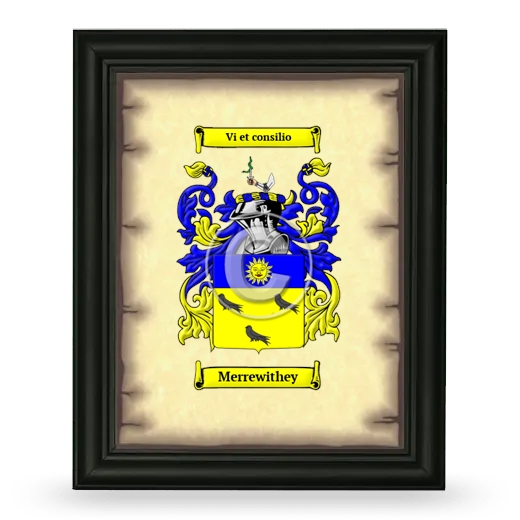 Merrewithey Coat of Arms Framed - Black