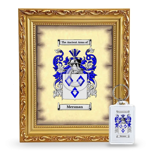 Mersman Framed Coat of Arms and Keychain - Gold