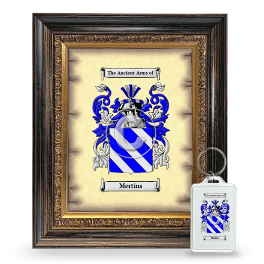 Mertins Framed Coat of Arms and Keychain - Heirloom