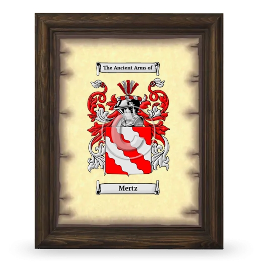 Mertz Coat of Arms Framed - Brown