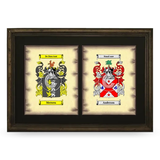 Double Coat of Arms Framed - Brown