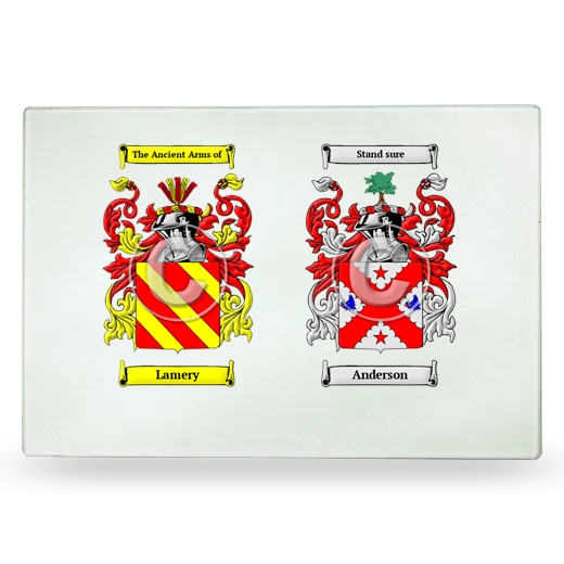 Double Coat of Arms Glass Cutting Board