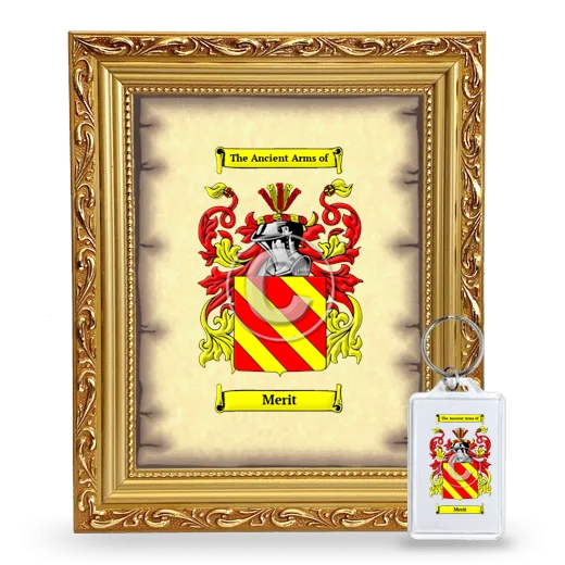 Merit Framed Coat of Arms and Keychain - Gold